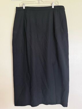 NWT Vintage Talbots Black Wool Pencil Skirt Size 18
